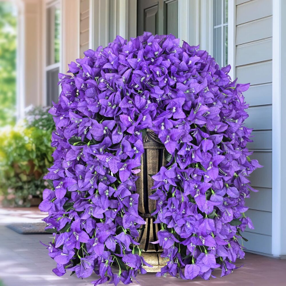 3533 4 Pcs UV Resistant Artificial Flowers for Outdoors, Realistic Faux